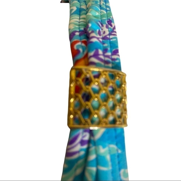 Lauren Ralph Lauren Multi Paisley Shirred Surplice Underwire Slimming Suit Sz 14 - Picture 4 of 9